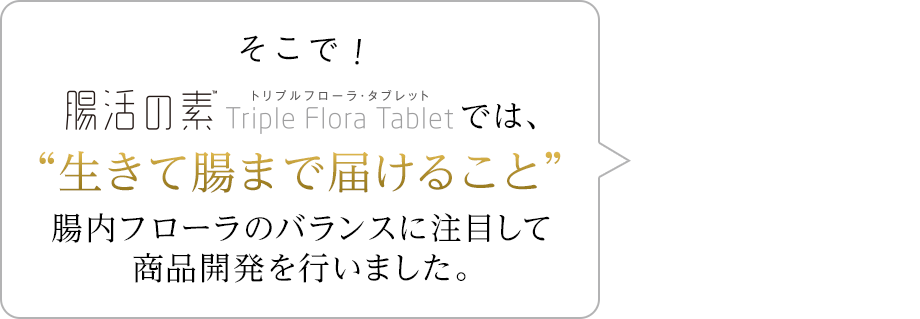 腸内フローラのバランスに注目して商品開発を行いました。